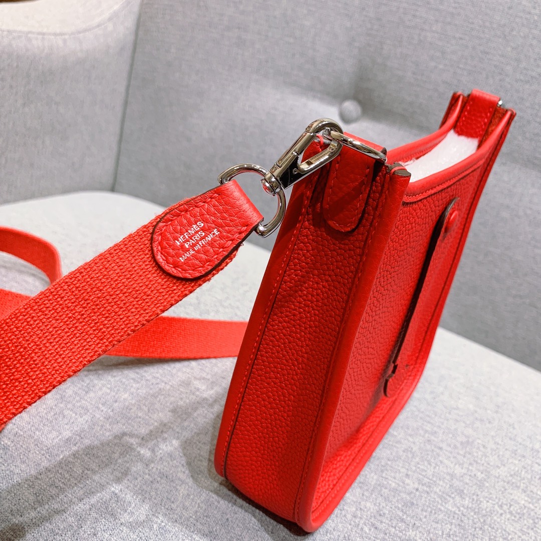 에르메스 미니 에블린16 로즈 은장 끌레망스 가죽